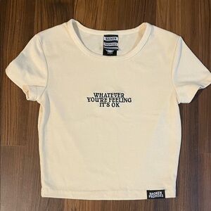 Broken Promises Cream Short Sleeve Tee- Small